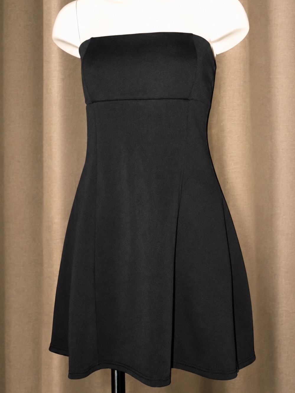 Strapless Black A-Line Women's Dress | Coquette Babydoll Fit & Flare